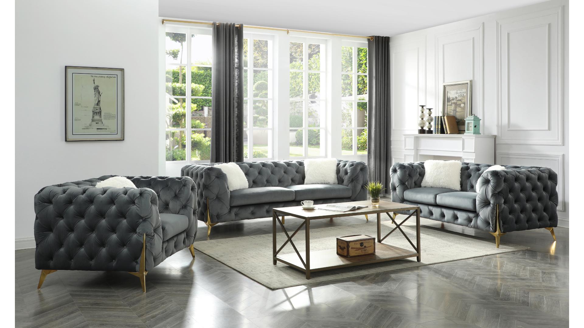Grey Kadu 3 Pcs Sofa Set