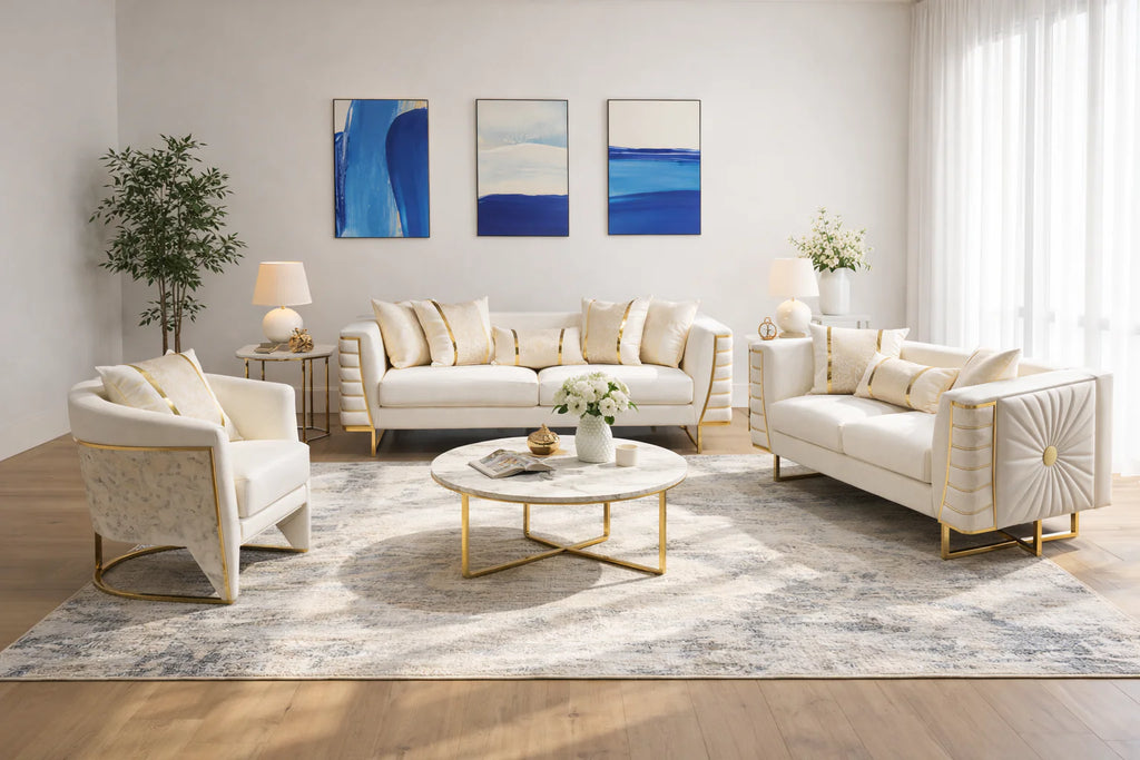 Roma Beige Sofa Set