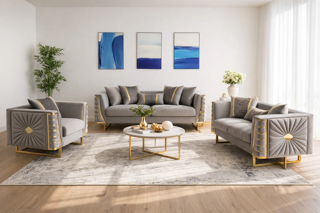 Roma Grey Sofa Set