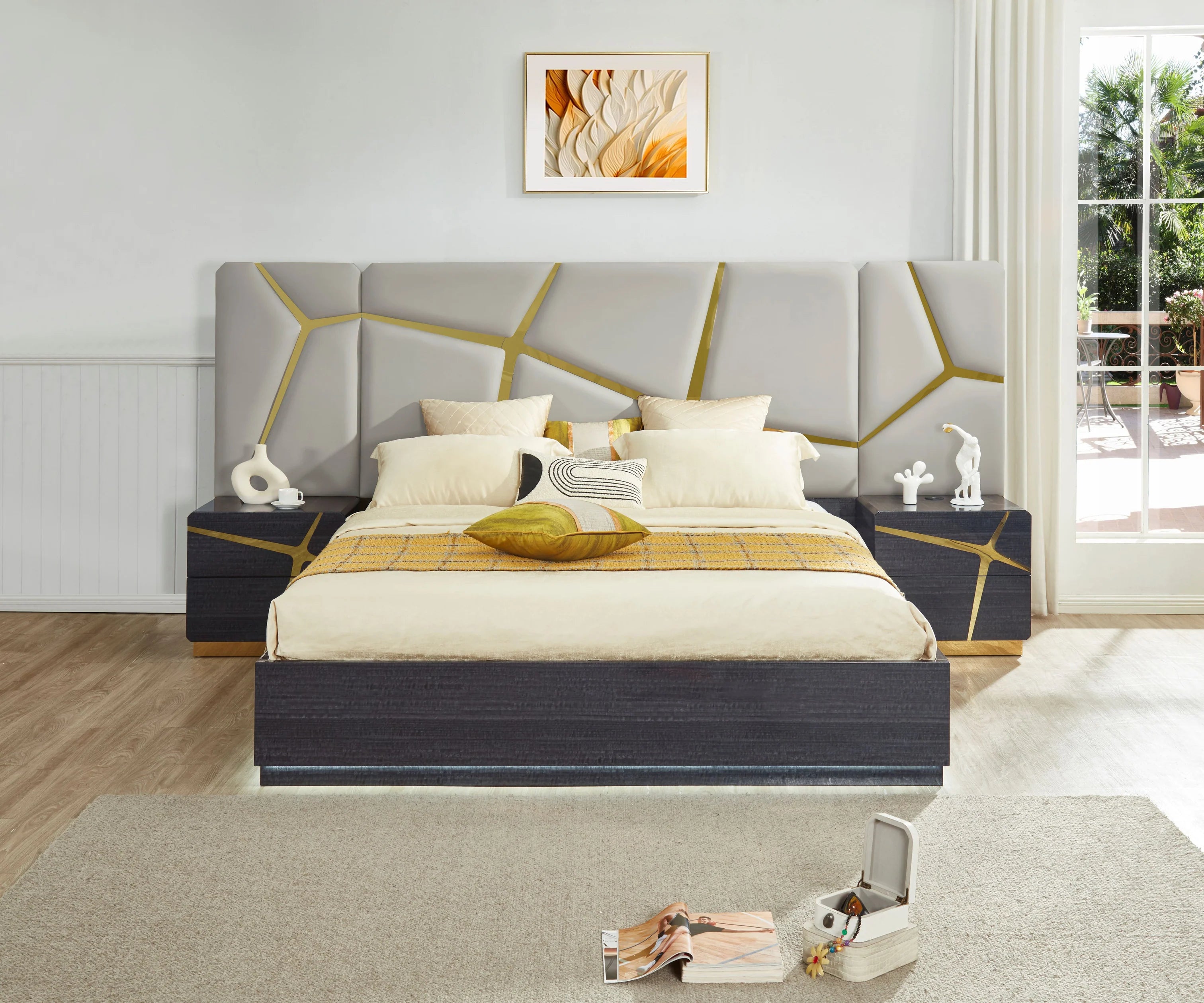 DarkGrey Milano 8Pcs Bedroom Set
