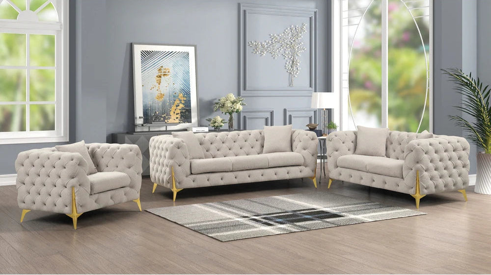 Cream Kadu 3 Pcs Sofa Set