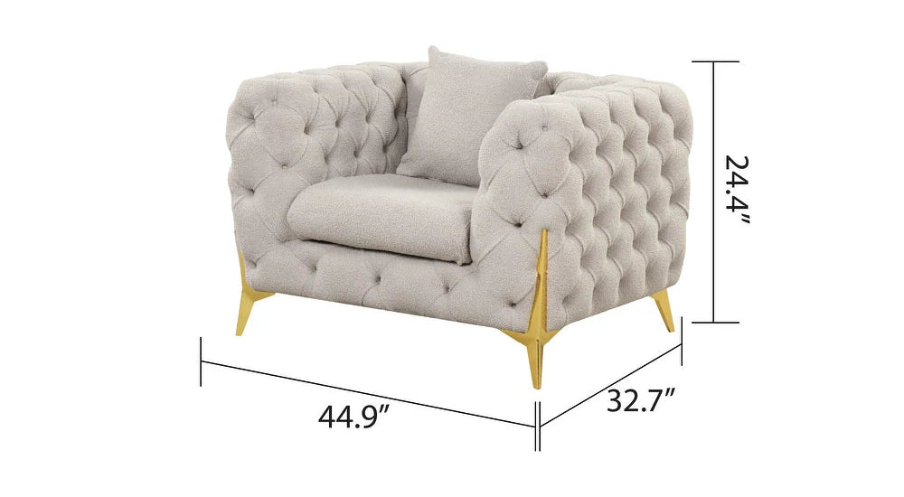Cream Kadu 3 Pcs Sofa Set
