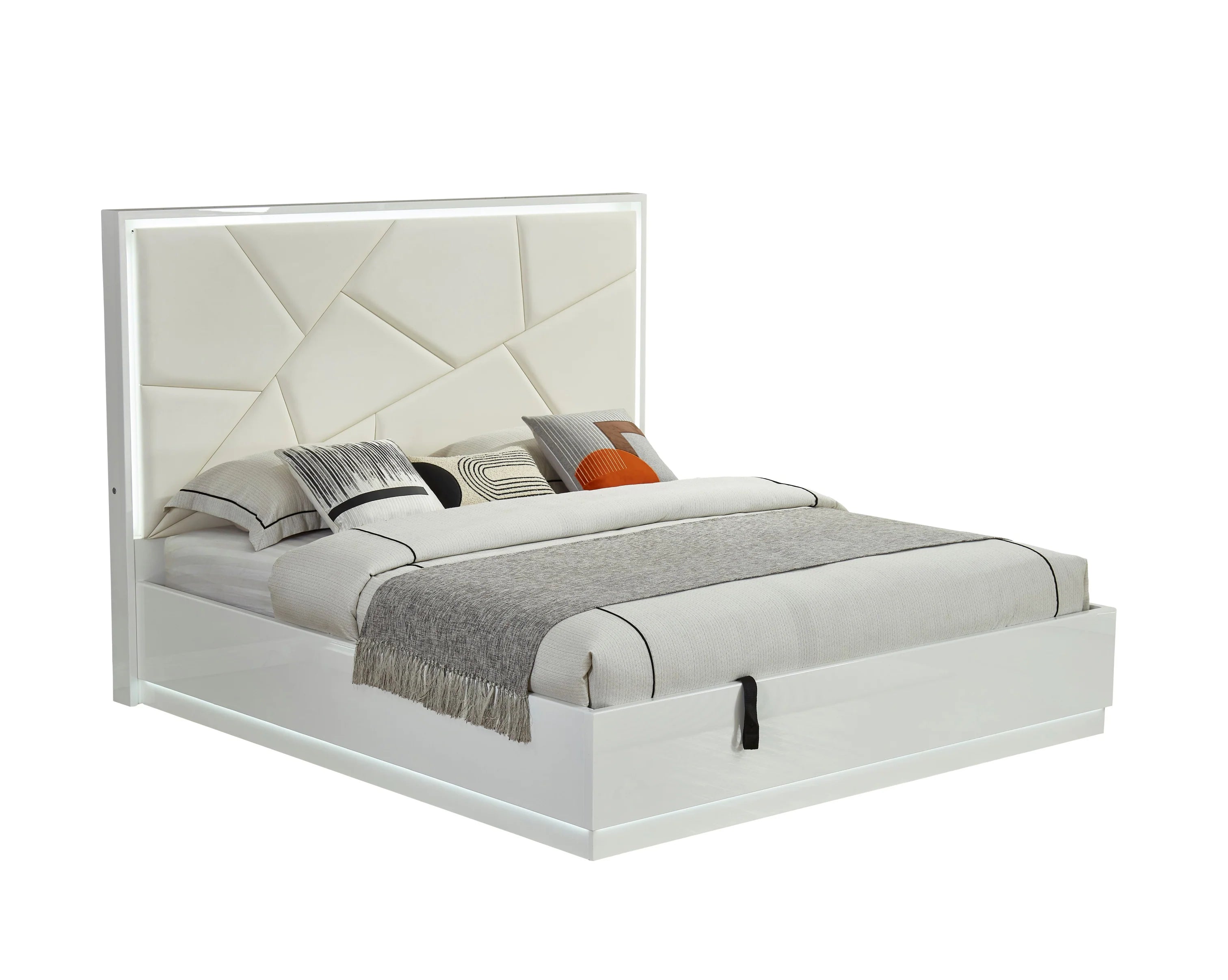 White Gloss 8 pcs Bedroom Set
