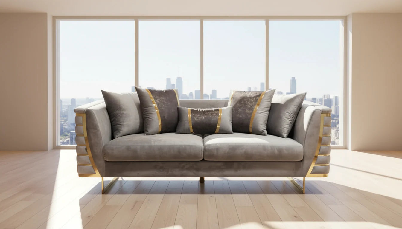 Roma Grey Sofa Set