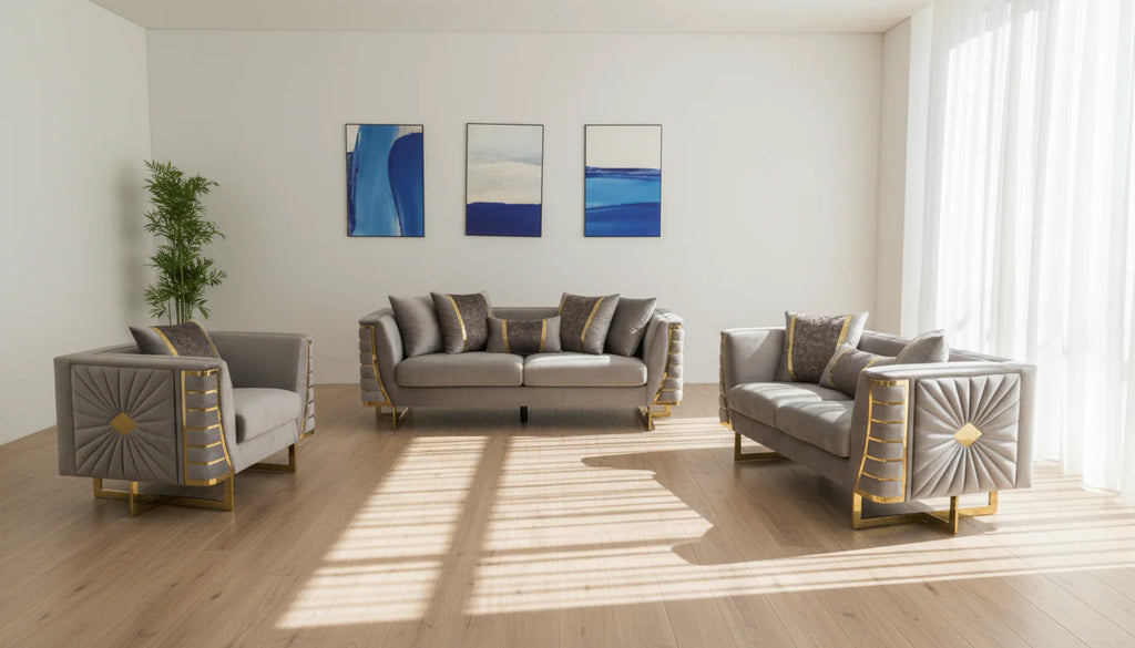 Roma Grey Sofa Set